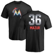 Men's Miami Marlins Adam Mazur ＃36 Midnight Mascot T-Shirt - Black