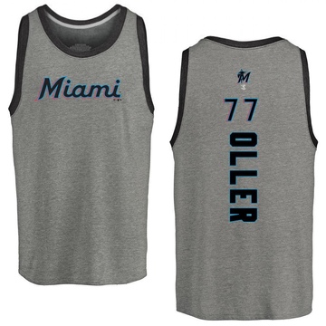 Men's Miami Marlins Adam Oller ＃77 Backer Tank Top Ash