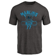 Men's Miami Marlins Adam Oller ＃77 Base Runner T-Shirt - Black