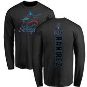 Men's Miami Marlins Agustin Ramirez ＃96 Backer Long Sleeve T-Shirt - Black