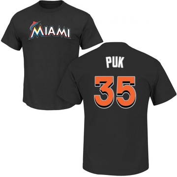 Men's Miami Marlins A.J. Puk ＃35 Roster Name & Number T-Shirt - Black