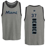 Men's Miami Marlins Anthony Bender ＃37 Backer Tank Top Ash