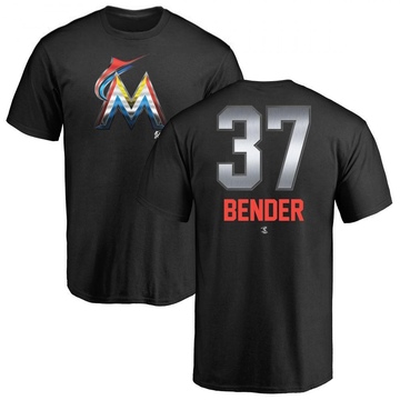 Men's Miami Marlins Anthony Bender ＃37 Midnight Mascot T-Shirt - Black