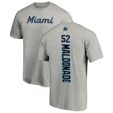 Men's Miami Marlins Anthony Maldonado ＃52 Backer T-Shirt Ash