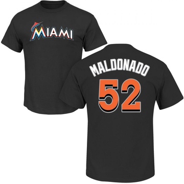 Men's Miami Marlins Anthony Maldonado ＃52 Roster Name & Number T-Shirt - Black