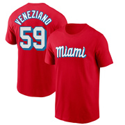 Men's Miami Marlins Anthony Veneziano ＃59 City Connect Name & Number T-Shirt - Red