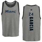 Men's Miami Marlins Avisail Garcia ＃24 Backer Tank Top Ash