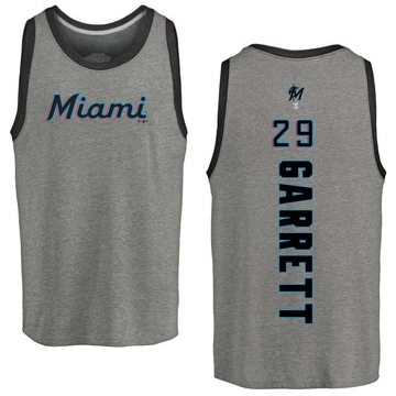 Men's Miami Marlins Braxton Garrett ＃29 Backer Tank Top Ash