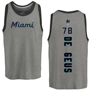 Men's Miami Marlins Brett de Geus ＃78 Backer Tank Top Ash