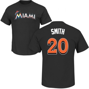 Men's Miami Marlins Burch Smith ＃20 Roster Name & Number T-Shirt - Black