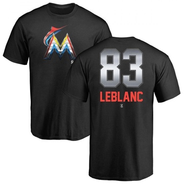 Men's Miami Marlins Charles Leblanc ＃83 Midnight Mascot T-Shirt - Black