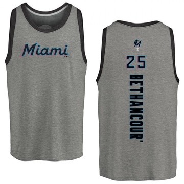 Men's Miami Marlins Christian Bethancourt ＃25 Backer Tank Top Ash