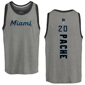 Men's Miami Marlins Cristian Pache ＃20 Backer Tank Top Ash