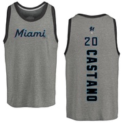 Men's Miami Marlins Daniel Castano ＃20 Backer Tank Top Ash