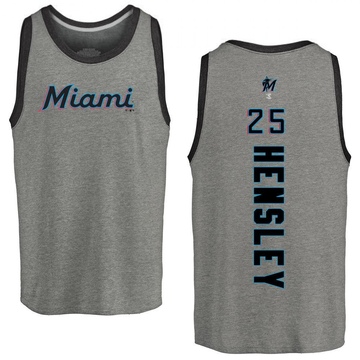 Men's Miami Marlins David Hensley ＃25 Backer Tank Top Ash