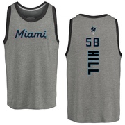 Men's Miami Marlins Derek Hill ＃58 Backer Tank Top Ash