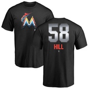 Men's Miami Marlins Derek Hill ＃58 Midnight Mascot T-Shirt - Black