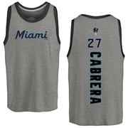 Men's Miami Marlins Edward Cabrera ＃27 Backer Tank Top Ash