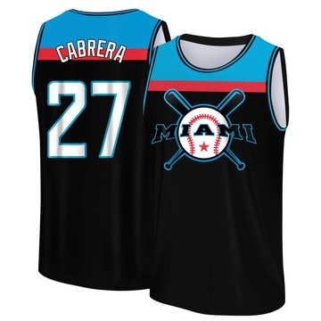 Men's Miami Marlins Edward Cabrera ＃27 Legend Baseball Tank Top - Black/Blue