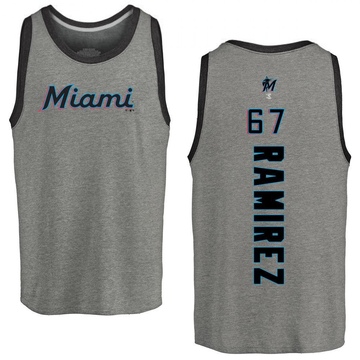 Men's Miami Marlins Emmanuel Ramirez ＃67 Backer Tank Top Ash