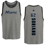 Men's Miami Marlins George Soriano ＃62 Backer Tank Top Ash