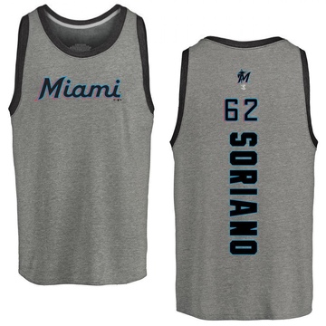 Men's Miami Marlins George Soriano ＃62 Backer Tank Top Ash