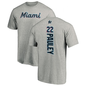 Men's Miami Marlins Graham Pauley ＃22 Backer T-Shirt Ash