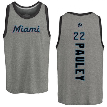 Men's Miami Marlins Graham Pauley ＃22 Backer Tank Top Ash