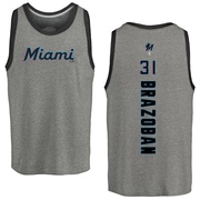 Men's Miami Marlins Huascar Brazoban ＃31 Backer Tank Top Ash