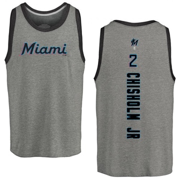 Men's Miami Marlins Jazz Chisholm Jr. ＃2 Backer Tank Top Ash