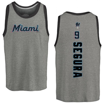 Men's Miami Marlins Jean Segura ＃9 Backer Tank Top Ash