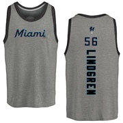 Men's Miami Marlins Jeff Lindgren ＃56 Backer Tank Top Ash