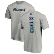 Men's Miami Marlins Jesus Tinoco ＃38 Backer T-Shirt Ash