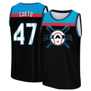 Men's Miami Marlins Johnny Cueto ＃47 Legend Baseball Tank Top - Black/Blue