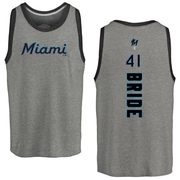 Men's Miami Marlins Jonah Bride ＃41 Backer Tank Top Ash