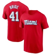 Men's Miami Marlins Jonah Bride ＃41 City Connect Name & Number T-Shirt - Red