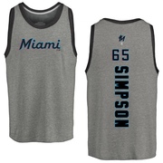 Men's Miami Marlins Josh Simpson ＃65 Backer Tank Top Ash