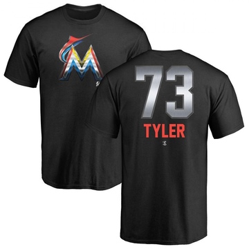 Men's Miami Marlins Kyle Tyler ＃73 Midnight Mascot T-Shirt - Black