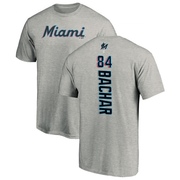 Men's Miami Marlins Lake Bachar ＃84 Backer T-Shirt Ash