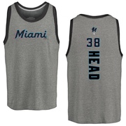 Men's Miami Marlins Louis Head ＃38 Backer Tank Top Ash