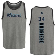 Men's Miami Marlins Matt Andriese ＃34 Backer Tank Top Ash