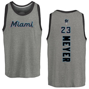 Men's Miami Marlins Max Meyer ＃23 Backer Tank Top Ash