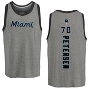 Men's Miami Marlins Michael Petersen ＃70 Backer Tank Top Ash