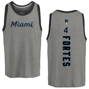 Men's Miami Marlins Nick Fortes ＃4 Backer Tank Top Ash