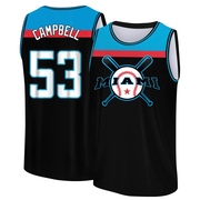 Men's Miami Marlins Paul Campbell ＃53 Legend Baseball Tank Top - Black/Blue