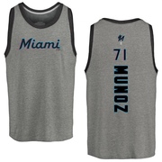 Men's Miami Marlins Roddery Munoz ＃71 Backer Tank Top Ash