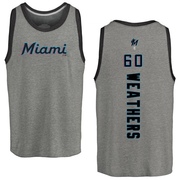 Men's Miami Marlins Ryan Weathers ＃60 Backer Tank Top Ash