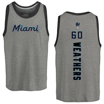 Men's Miami Marlins Ryan Weathers ＃60 Backer Tank Top Ash