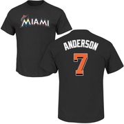 Men's Miami Marlins Tim Anderson ＃7 Roster Name & Number T-Shirt - Black