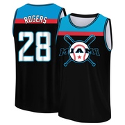 Men's Miami Marlins Trevor Rogers ＃28 Legend Baseball Tank Top - Black/Blue